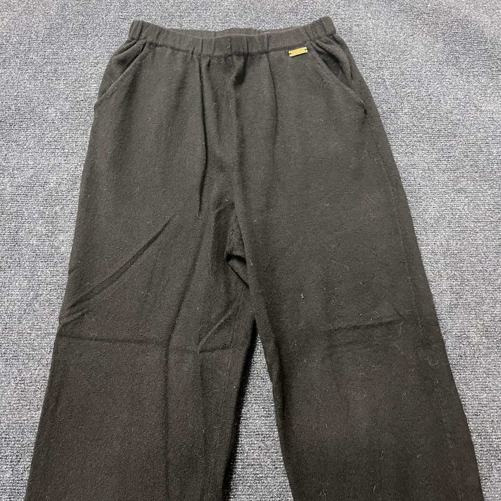 St. John Sport‎ Pants Womens Large Black 100% Cashmere Knit Pull On Straight Leg
